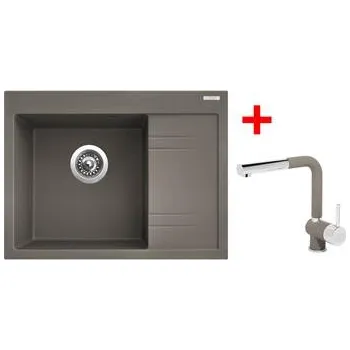 Granitový dřez Sinks RIM 650 L Truffle + Mix 3 P GR