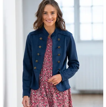 Dámská casual bunda Bunda ve vojenském stylu z imitace semiše nám. modrá 46