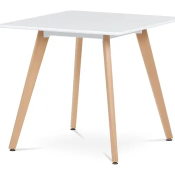 Jídelní stůl Jídelní stůl 80x80x74 cm, MDF, bílý matný lak, masiv buk