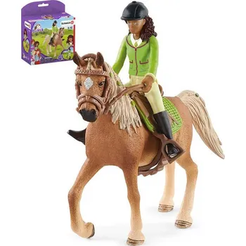 Figurka Schleich Sarah na koni figurka ručně malovaná herní set s doplňky plast