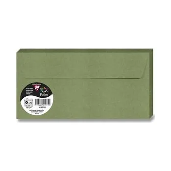 Obálka Barevná obálka Clairefontaine DL, samolepicí, 20 ks tm. zelená, DL