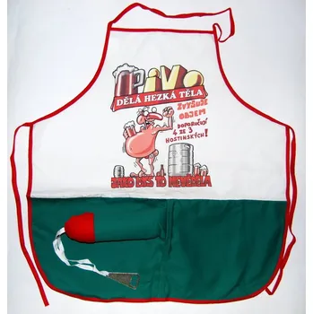 Žertovný předmět Zástěra s otvírákem - I muži mají své dny Barva: Bílá