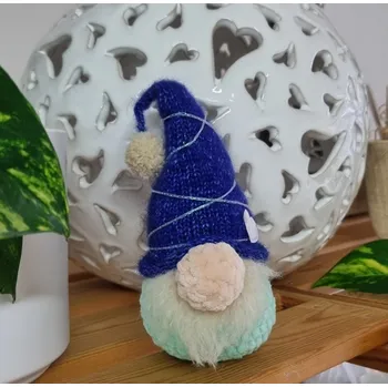 Vánoční dekorace Nebe doma Háčkovaný skřítek se srdíčkem - dekorace do bytu - modrý a růžový varianta: 4