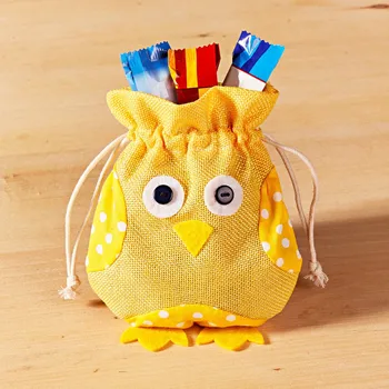 Dámské pantofle 3Pagen Dárkový sáček Sova žlutá 14 x 16 cm.