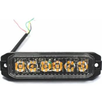 Žárovka Výstražné LED světlo vnější oranžové, 12-24V 6LED 18W, ECE R65, 119x31 mm