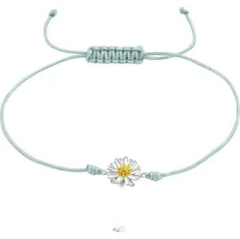 Náramek All4Silver Náramek na šňůrce sedmikráska stříbro S4513