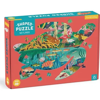 Puzzle Puzzle ve tvaru želvy – mokřady, 300 dílků – Mudpuppy