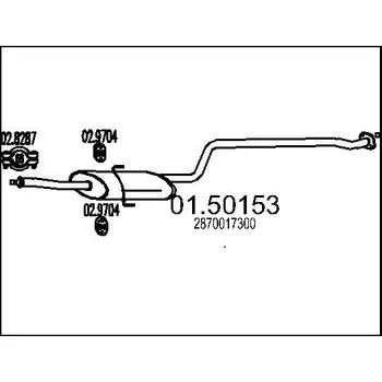 Tlumič výfuku Střední tlumič výfuku MTS 01.50153