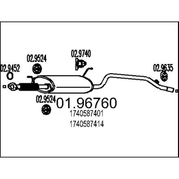 Tlumič výfuku Zadní tlumič výfuku MTS 01.96760