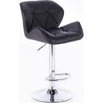 Barová židle LuxuryForm DESIGN Barová židle MILANO na stříbrném talíři - černá (VPT)