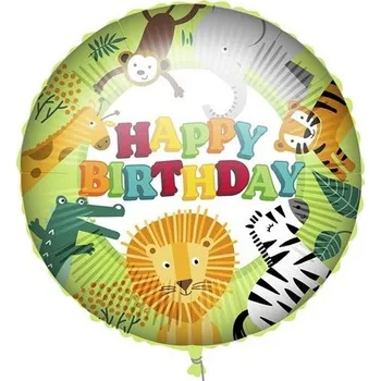 Procos Balónek fóliový Happy Birthday Zoo 46 cm