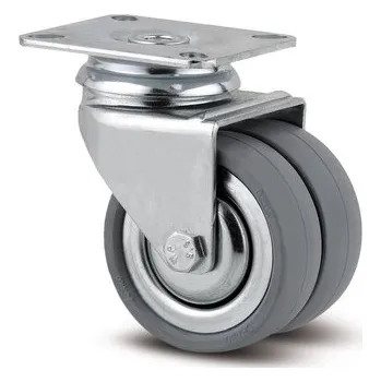 Pojezdové kolečko Agila Twin TENTE Přístrojová kolečka 50mm, otočná, plotýnka, 2970DIK050P40