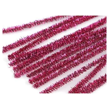 Chlupaté modelovací lurexové drátky Ø6 mm délka 30 cm - 100 ks - 7 fuchsiová