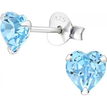 Náušnice Olivie Stříbrné náušnice SRDCE AQUA 2218 Ag 925; ≤0,4 g.