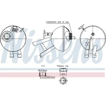 Chladič motoru Vyrovnávací nádoba, chladivo NISSENS 996348