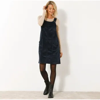 Dámské šaty Blancheporte Rozšířené manšestrové šaty s laclem nám. modrá 42