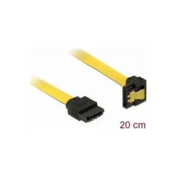 Kabel do PC Delock Cable SATA - Kabel SATA - Serial ATA 150/300/600 - SATA (F) do SATA (F) - 20 cm - dolů zahnutý konektor, opatřený západkou, přímý konektor - žlutá