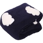 Deka beránek, 200 × 150 cm, tmavě modrá s mraky, 100% polyester QK-196