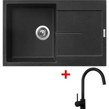 Kuchyňský dřez Sinks ULTIMA 790 Granblack + Vitalia černá matná