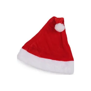 Vánoční dekorace Dětská vánoční sametová čepice - 6 ks - červená
