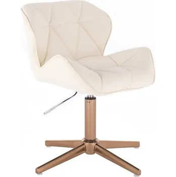 LuxuryForm DESIGN Kosmetická židle MILANO na zlatém kříži - krémová