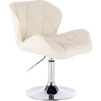 LuxuryForm DESIGN Židle MILANO na stříbrném talíři - krémová (VPT)