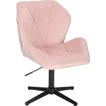 LuxuryForm DESIGN Kosmetická židle MILANO MAX VELUR na černém kříži - světle růžová