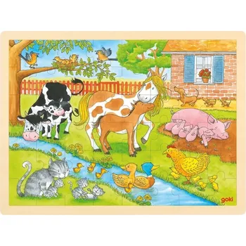 Puzzle Dřevěné puzzle Život na farmě 48 dílků