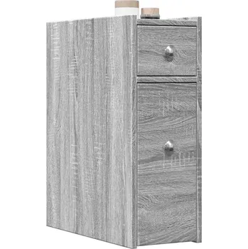 Koupelnový nábytek vidaXL Úzká koupelnová skříňka na kolečkách kompozitní dřevo [855289] Barva: šedá sonoma