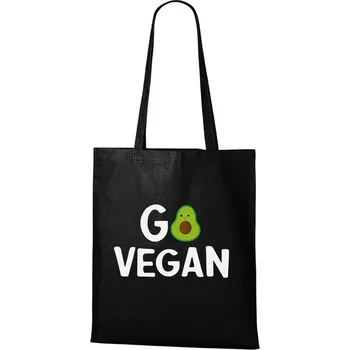 DOBRÝ TRIKO Bavlněná taška s potiskem Go vegan Barva: Černá