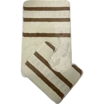 Koupelnová předložka Ervi-plas s.r.o. Koupelnová předložka dvoudílná - světle béžová barva: hnědé pruhy