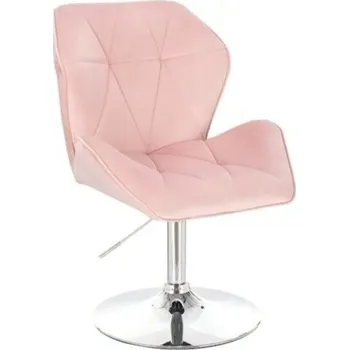 LuxuryForm DESIGN Kosmetická židle MILANO MAX VELUR na stříbrném talíři - světle růžová