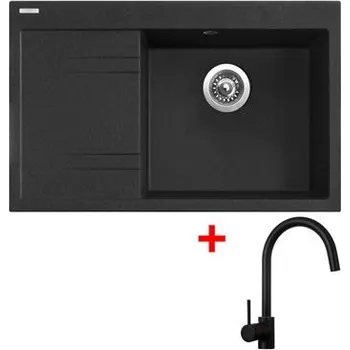 Kuchyňský dřez Sinks RIM 780 P Granblack + Vitalia černá matná