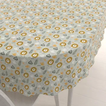 ubrus Dětský bavlněný oválný ubrus Sandra SA-565 Lvi na šedém 50x100 cm