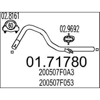 Výfukový systém Výfuková trubka MTS 01.71780
