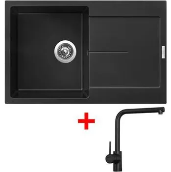 Kuchyňský dřez Sinks ULTIMA 790 Pureblack + Elka černá matná