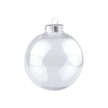 Baňka k dozdobení Ø10 cm - 2 ks - 1 transparent stříbrná