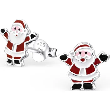 Náušnice Olivie Dětské stříbrné náušnice SANTA CLAUS 0419 Ag 925; ≤0,6 g.