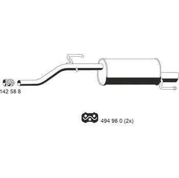 Tlumič výfuku Zadní tlumič výfuku ERNST 013079