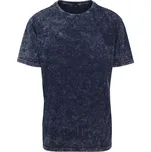 Build Your Brand Pánské tričko Acid Washed - Indigo / bílá | 4XL