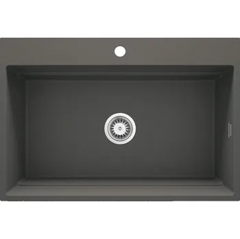 Granitový dřez Deante Momi granitový dřez 760x520x220, 3,5&quot;, antracitový metalický ZRM_T10B