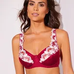 Zmenšující podprsenka Calenca zn. Confidence Lingerie® s vyšívanou krajkou, s kosticemi třešňová 105D
