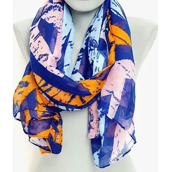 Šátek Dámská šálka / šála se vzorem - modrá