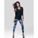 Jadea - Bavlněné legíny Denim look - L/XL/95% bavlna, 5% elastan/modrá