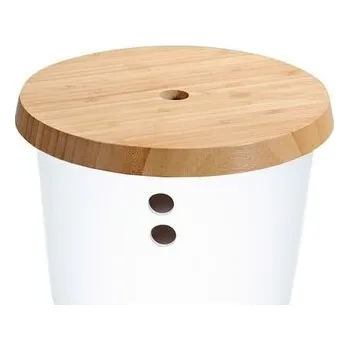 Dóza na potraviny Skladovací nádoba, Ø 21 cm, plast/bambus, bílá KESPER 32622