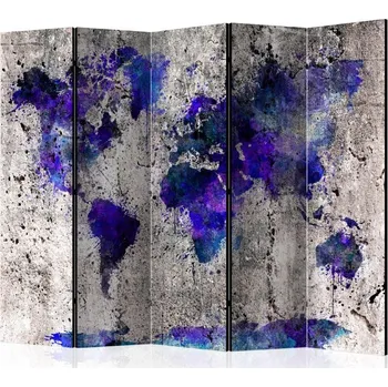 Paraván Paraván - Mapa světa: Ink Blots II Velikost: 225x172 cm, Provedení: Jednostranný