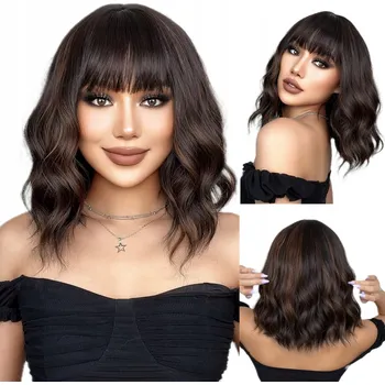 Paruka Paruka polodlouhé syntetické vlasy hnědá NCDSHAIR dámská