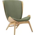 Umage Dubové křeslo The Reader se zeleným čalouněním