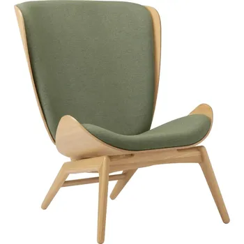 Křeslo Umage Dubové křeslo The Reader se zeleným čalouněním