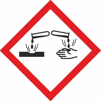 Symbol CLP/GHS 05 - Korozivní samolepící vinylová fólie 100 x 100 mm